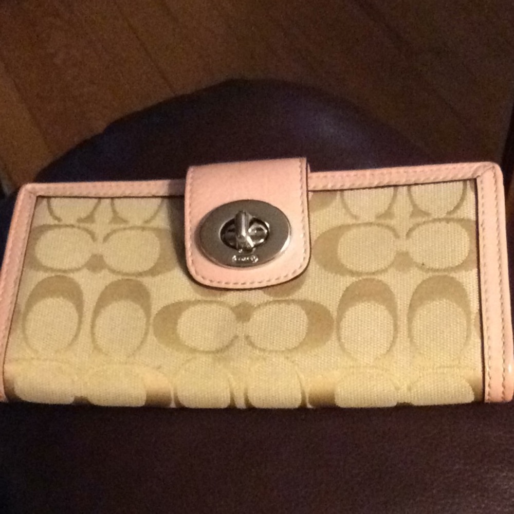 Coach wallet, pretty pink and tan.